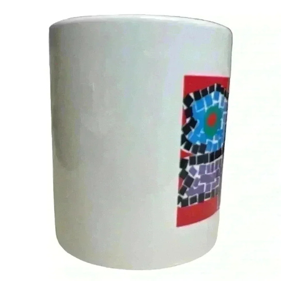 Original colorful butterfly collage art mug signed Andy 2003 - Picture 2 of 7